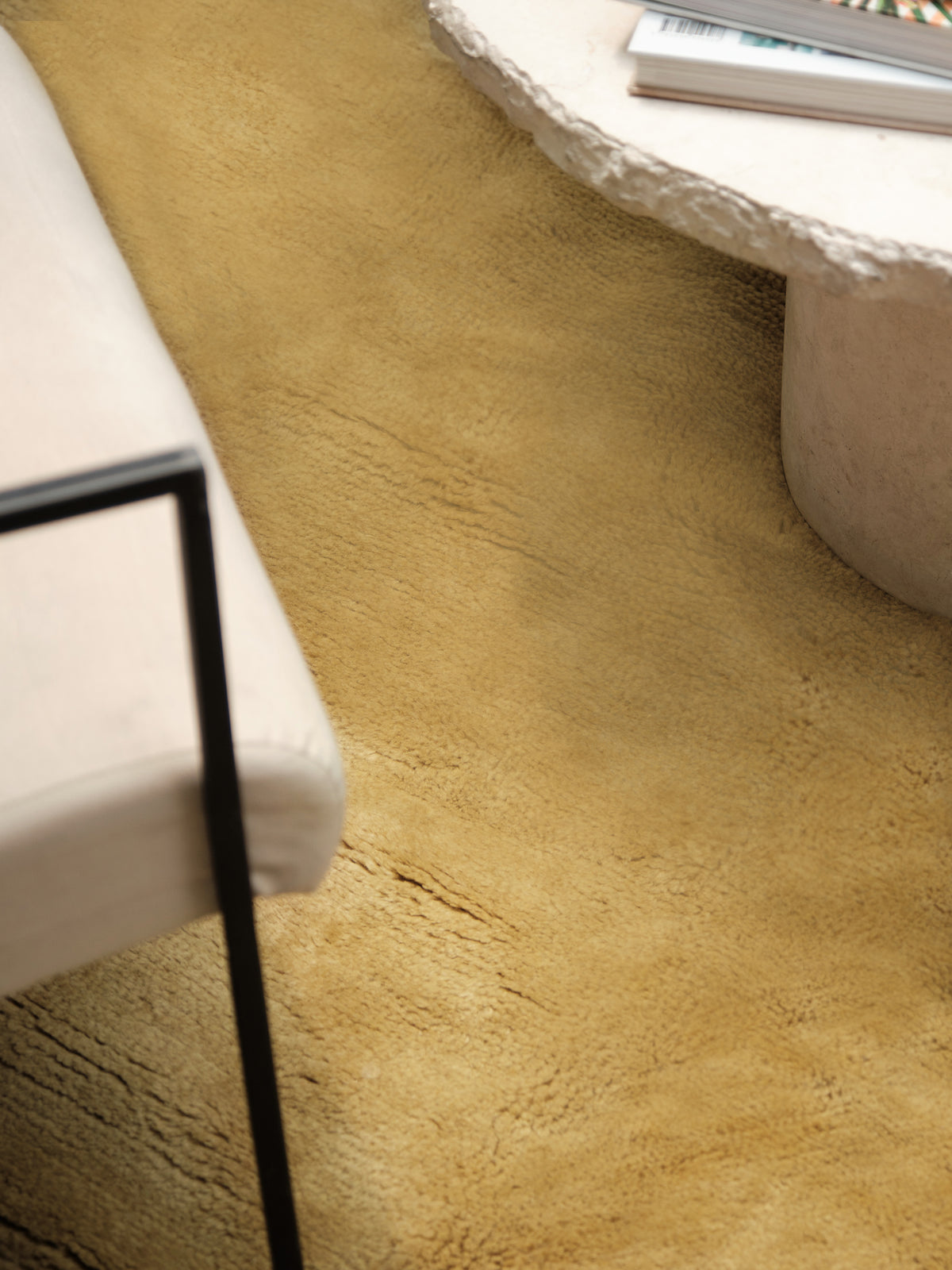 Nelson Dark Mustard Washable Wool Fine Cut Pile Rug