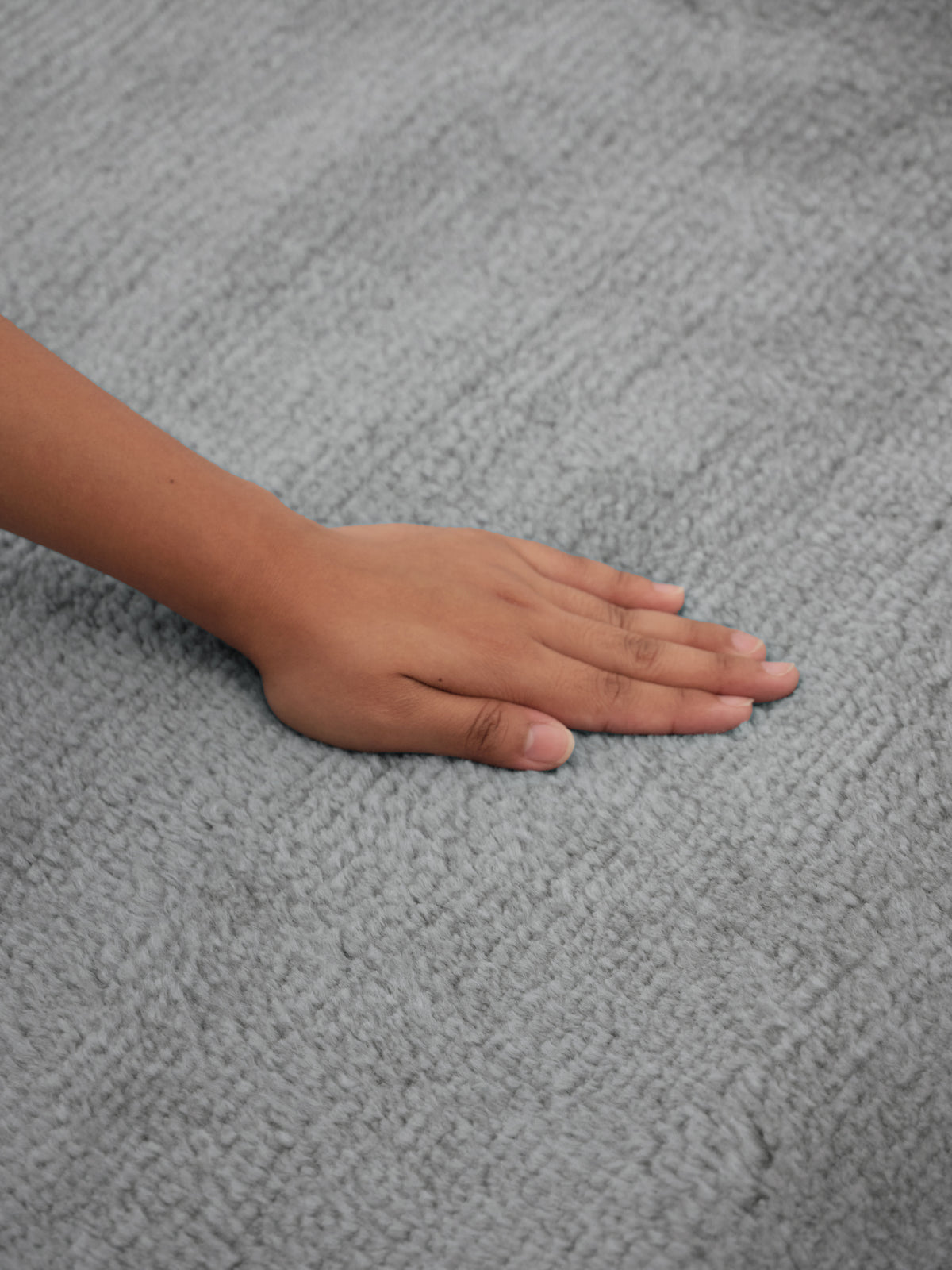 Nelson Steel Blue Washable Wool Fine Cut Pile Rug