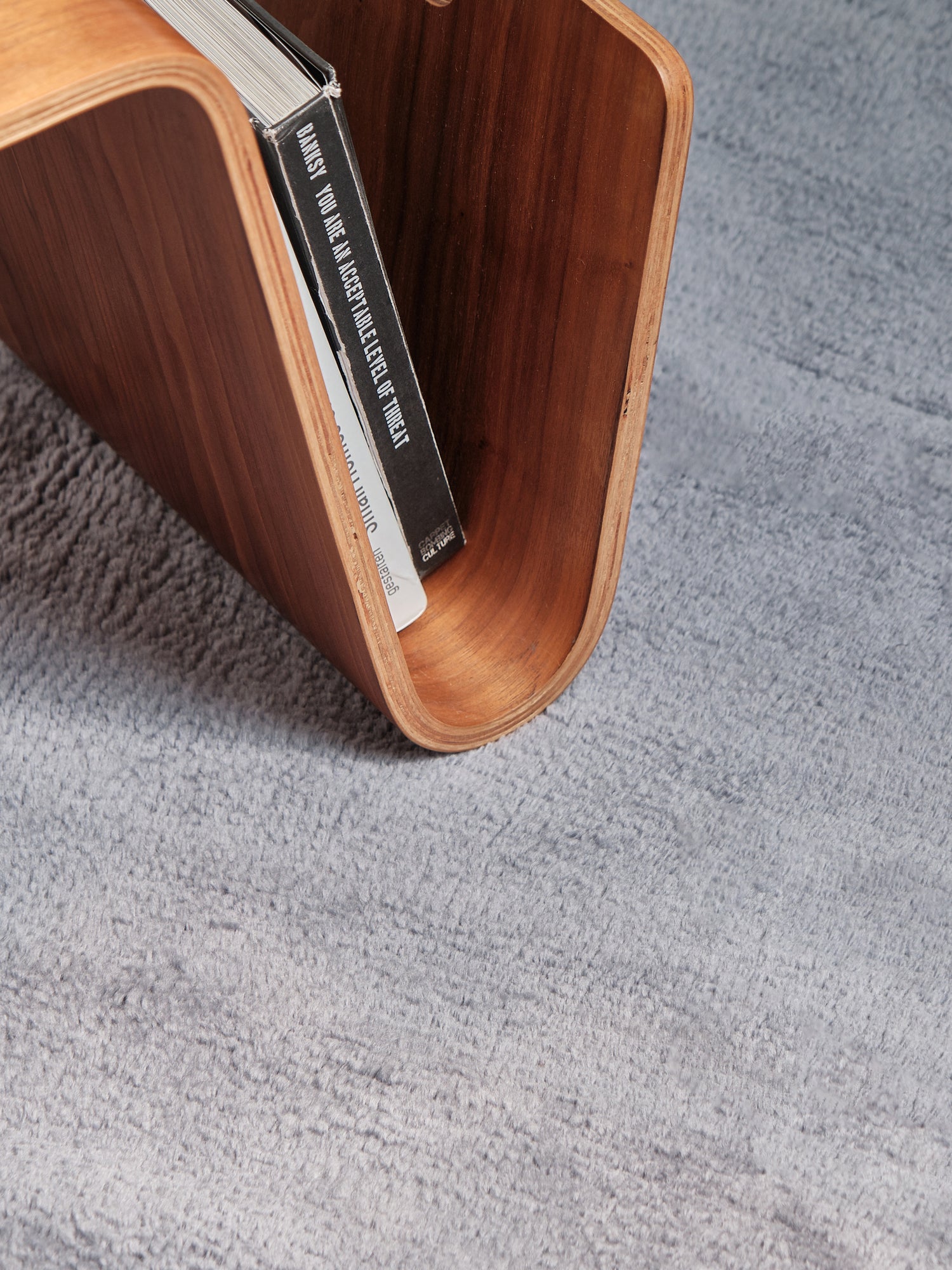 Nelson Steel Blue Washable Wool Fine Cut Pile Rug