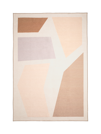 Oblong tan chenille rug