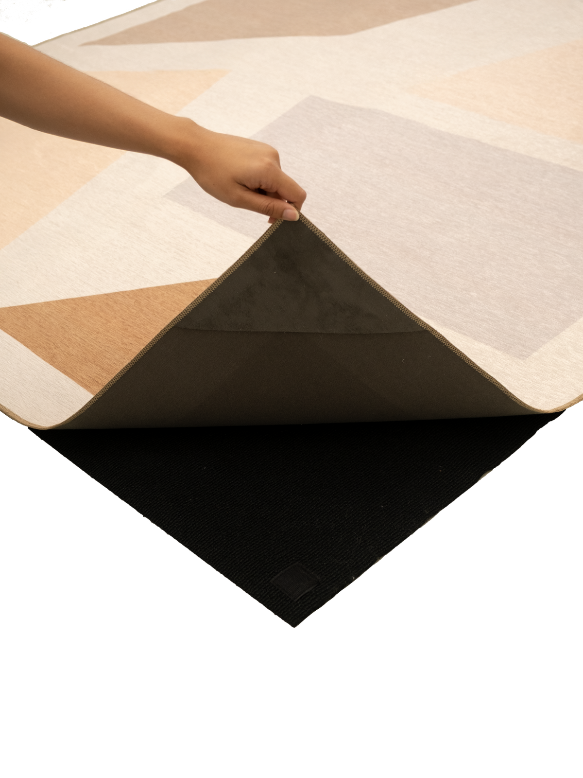 Oblong Tan Chenille Rug