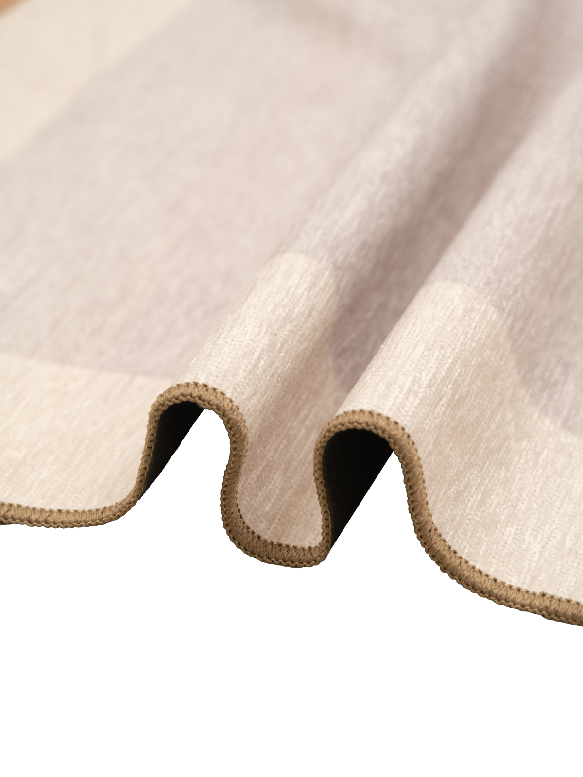 Oblong Tan Chenille Rug