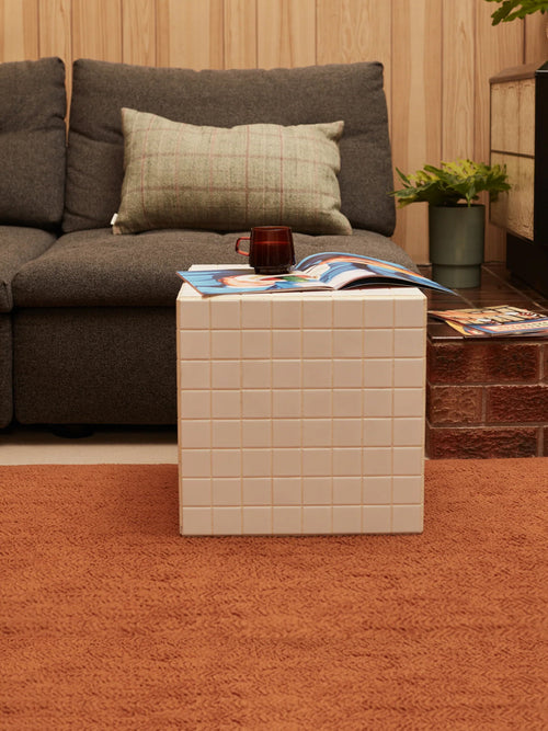 Peace dark tan vegan shearling rug