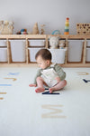 Alphabet Neutral Chenille Rug