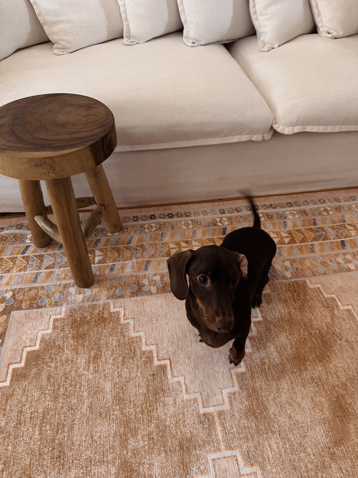 Diamond Mustard Chenille Rug