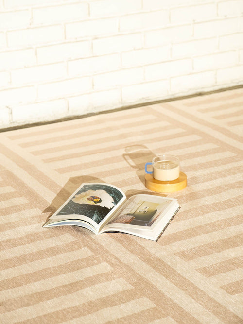 Plinth latte chenille rug