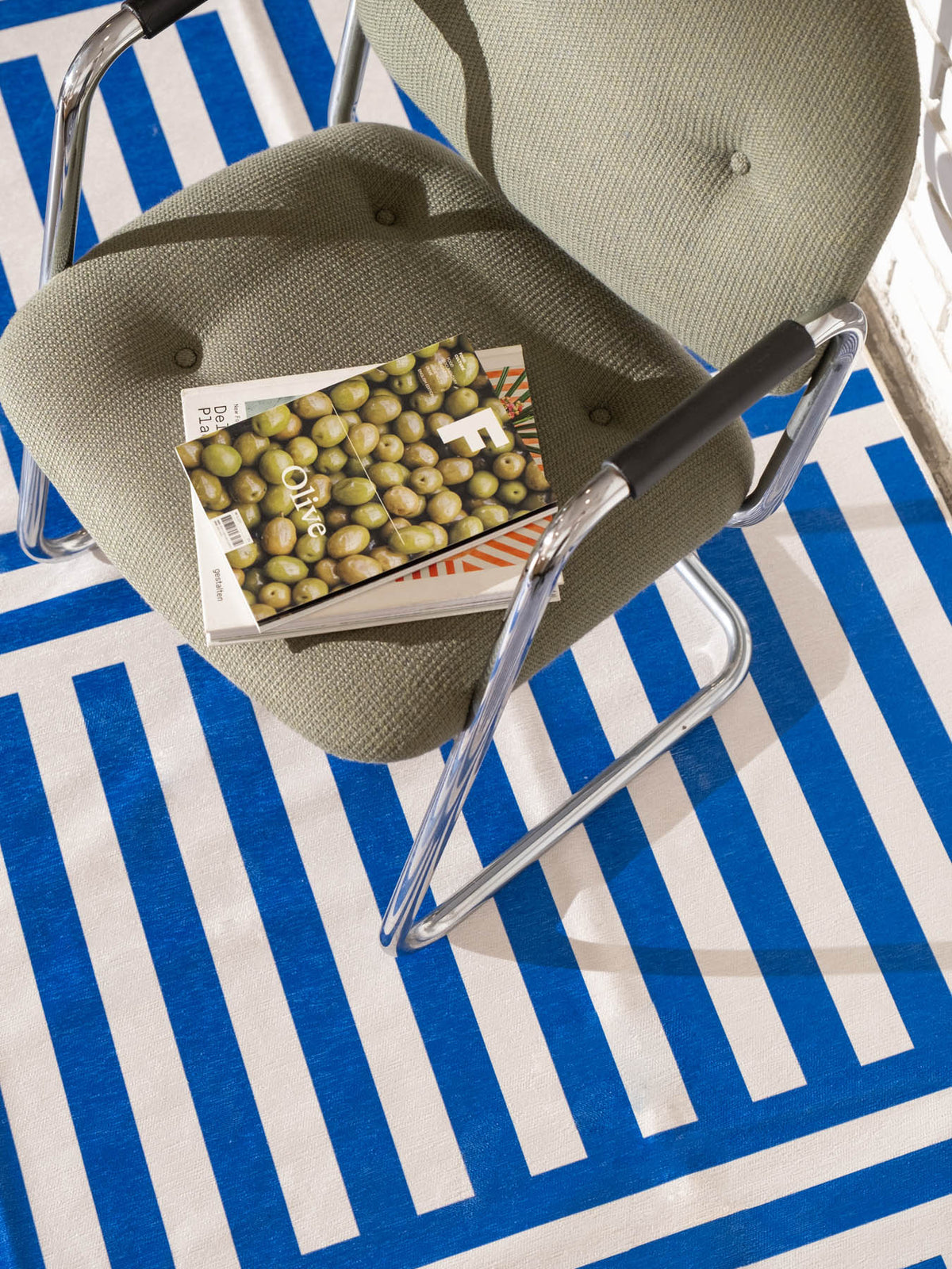 Plinth Royal Blue Chenille Rug