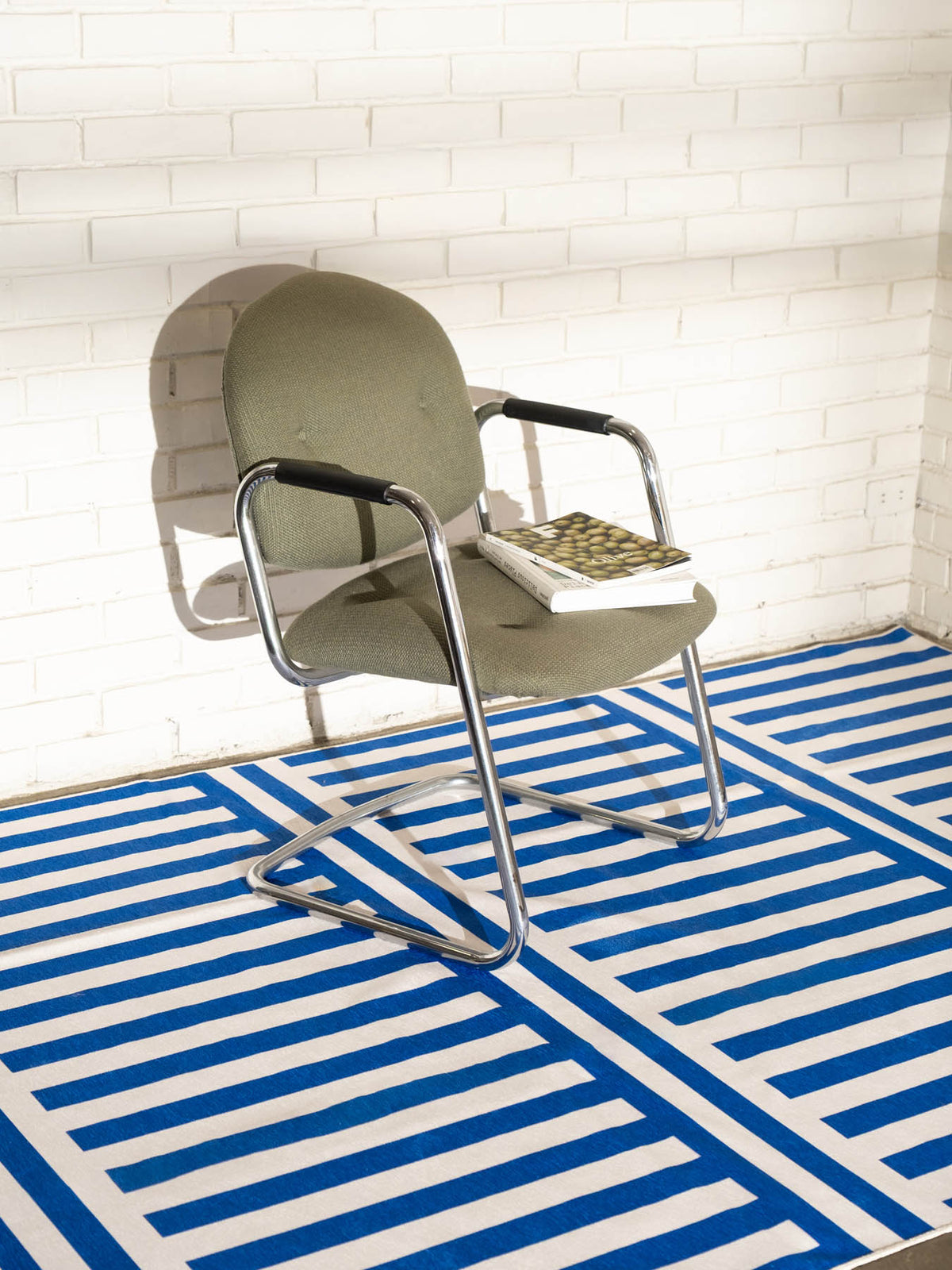 Plinth Royal Blue Chenille Rug