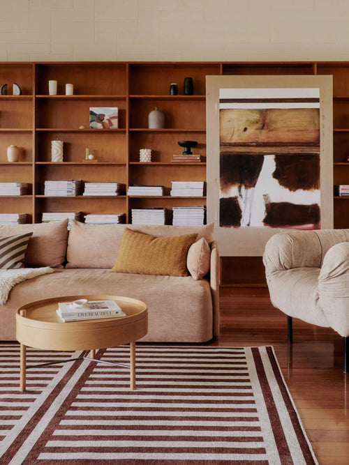 Plinth brown chenille rug