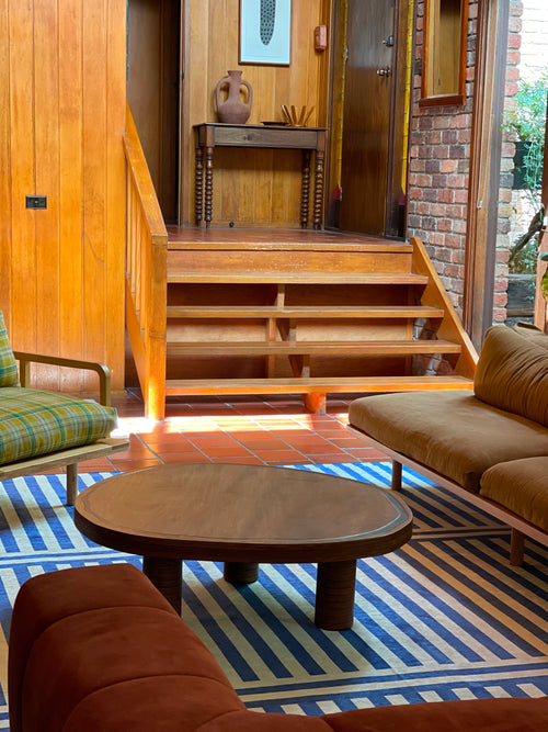 Plinth royal blue chenille rug