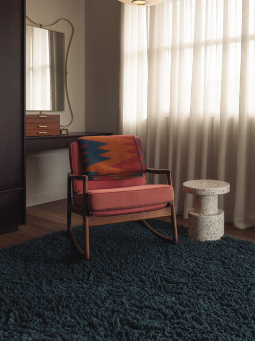 Poncho steel blue shag rug