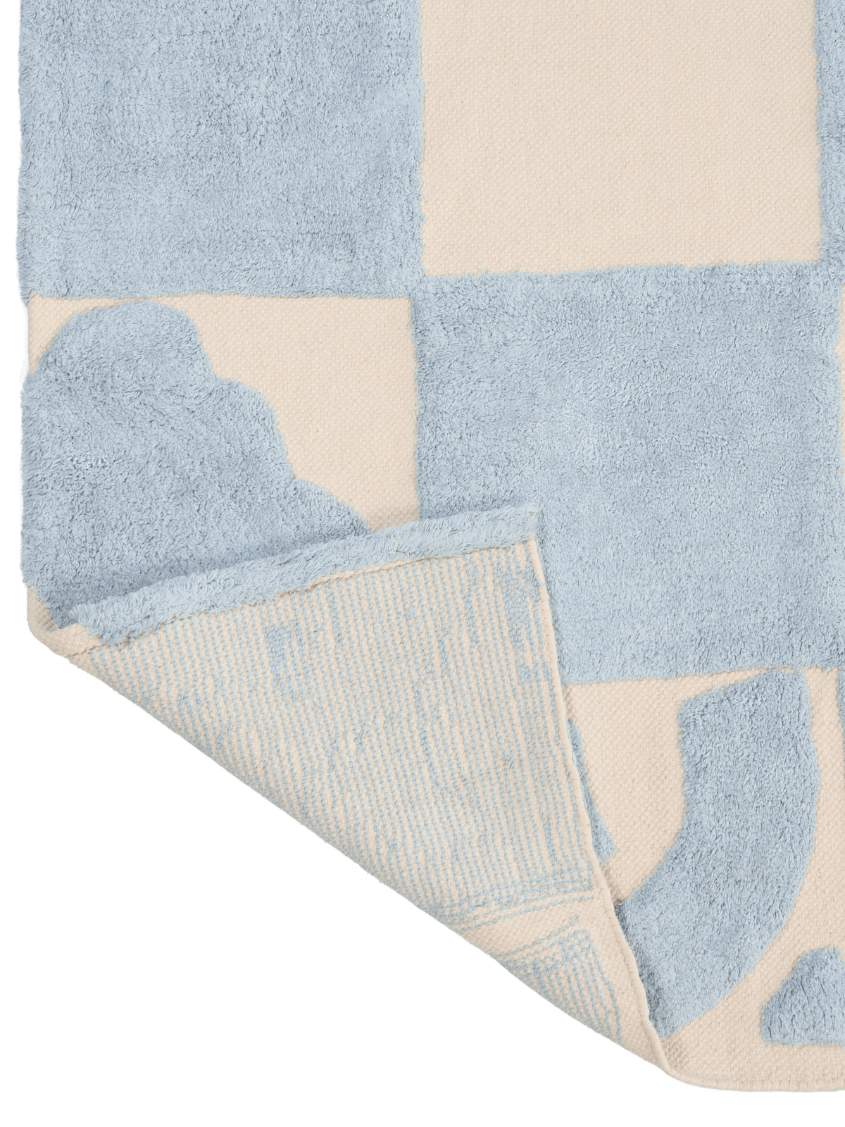 Puzzle Pop Soft Blue Organic Cotton Pile Swatch double.online