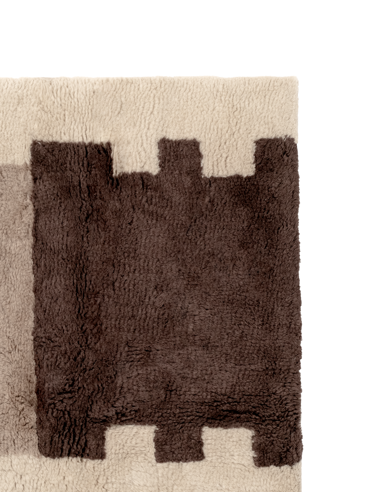 Quoin Brown Washable Wool Fine Cut Pile Rug