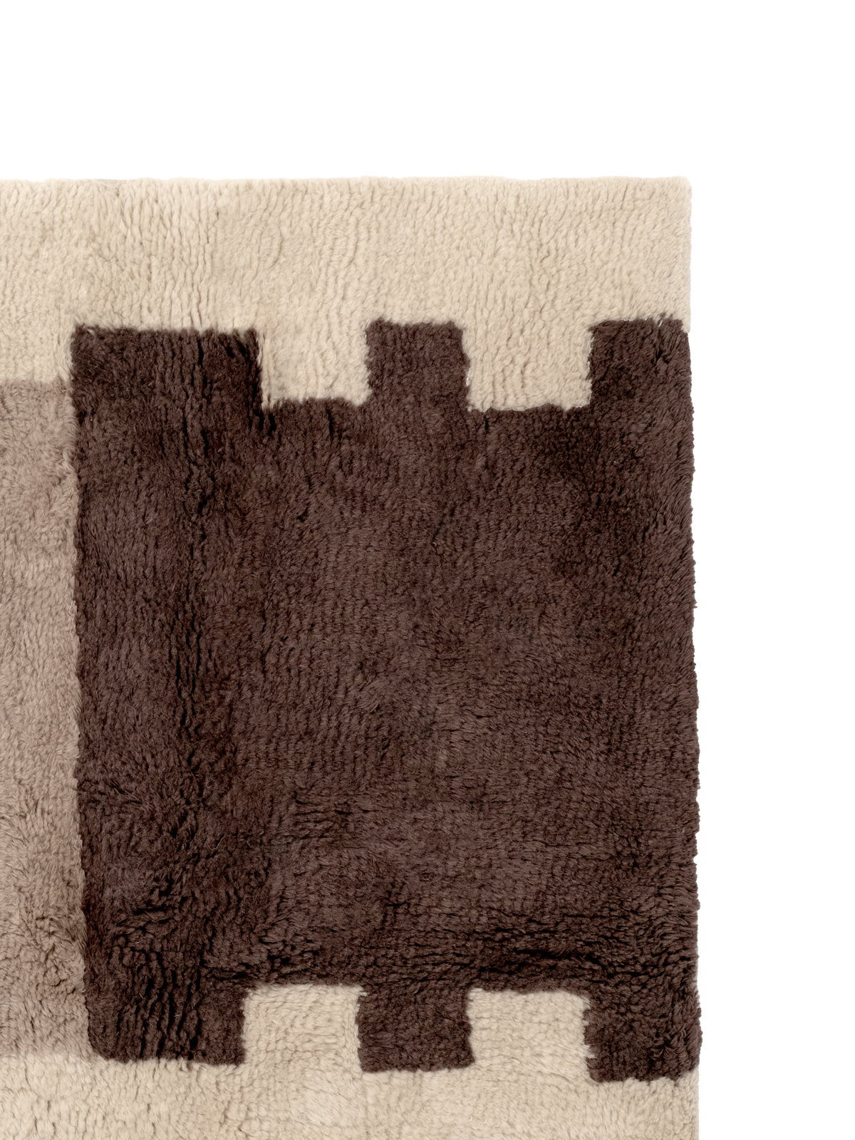 Quoin Brown Washable Wool Fine Cut Pile Rug