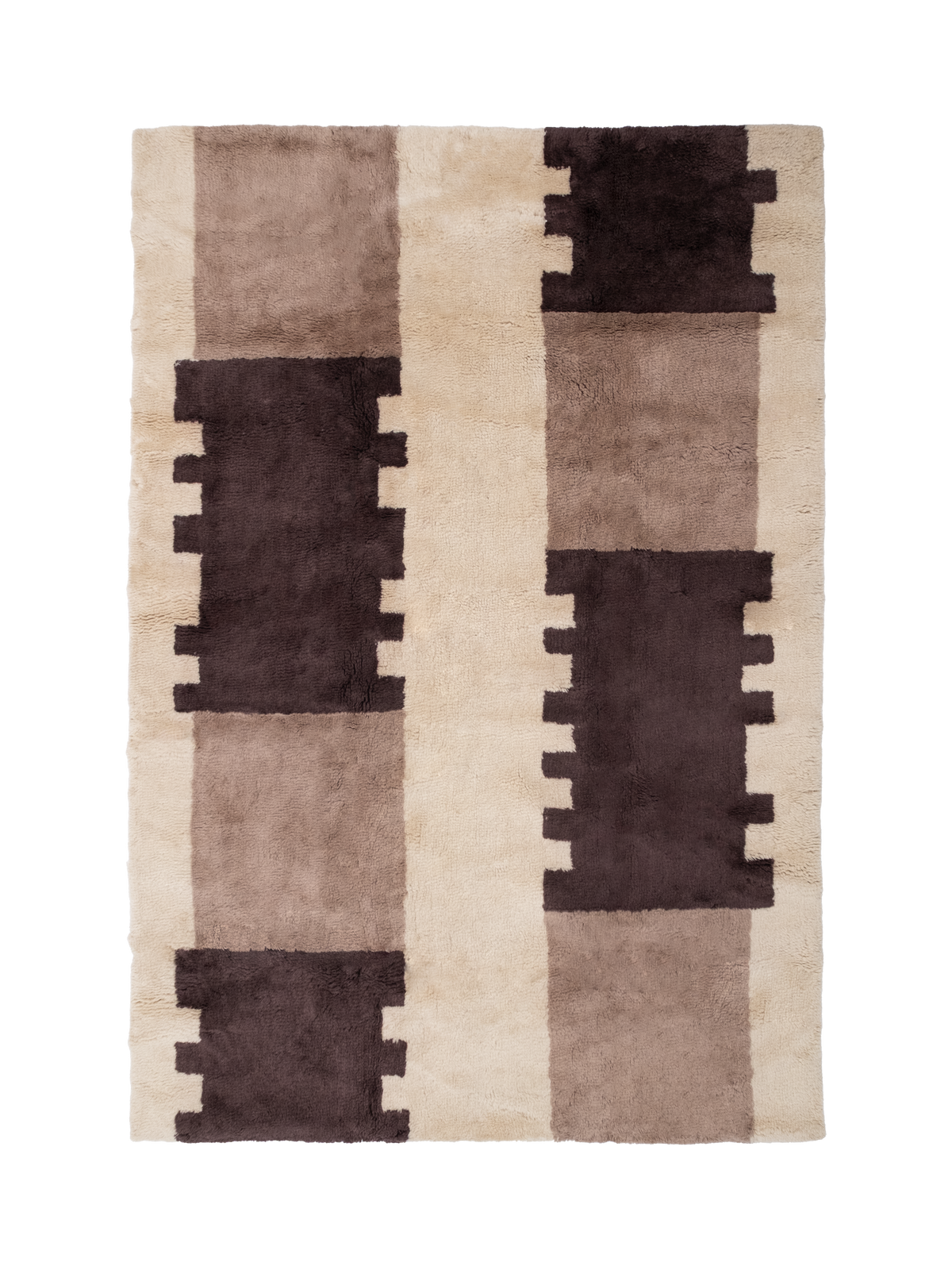 Quoin Brown Washable Wool Fine Cut Pile Rug