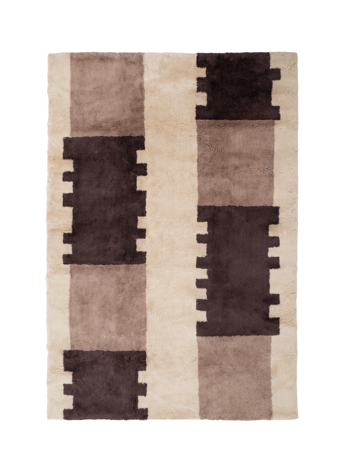Quoin Brown Washable Wool Fine Cut Pile Rug