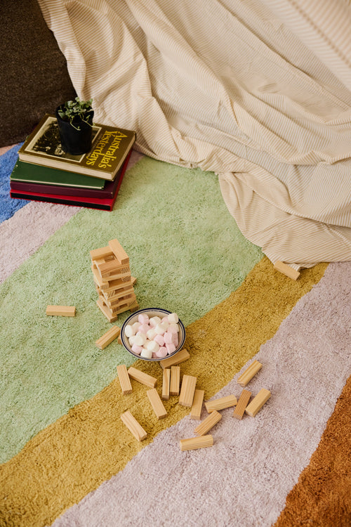 Canyon multi washable organic cotton cut pile rug