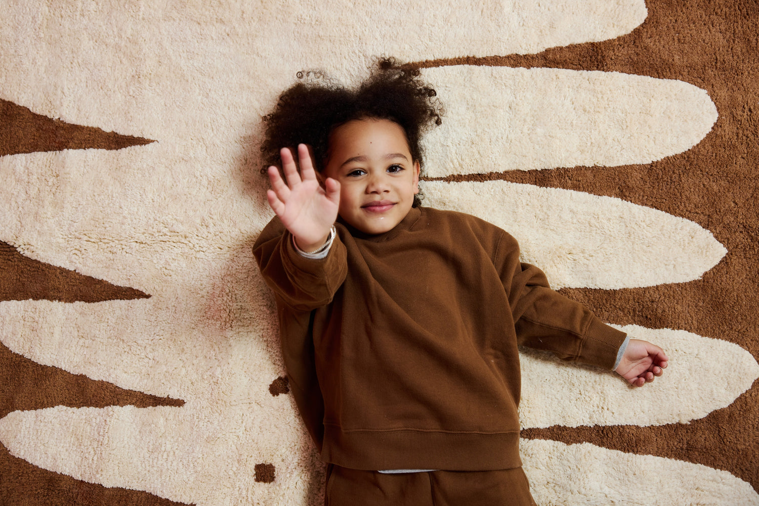 Friends Brown Washable Organic Cotton Cut Pile Rug