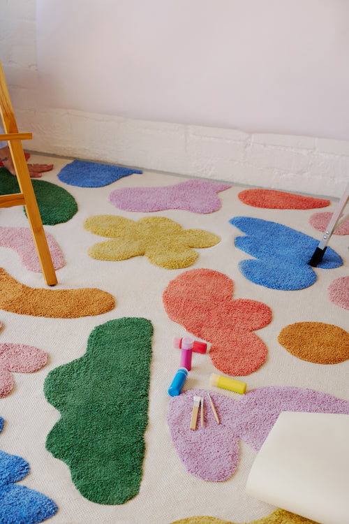 Imagination multi washable organic cotton cut pile rug