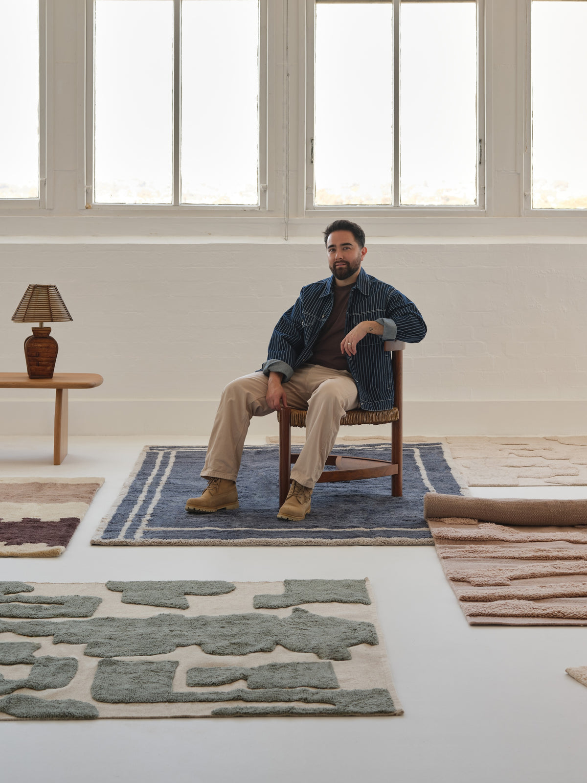 Tarkine Green Washable Organic Cotton Rug