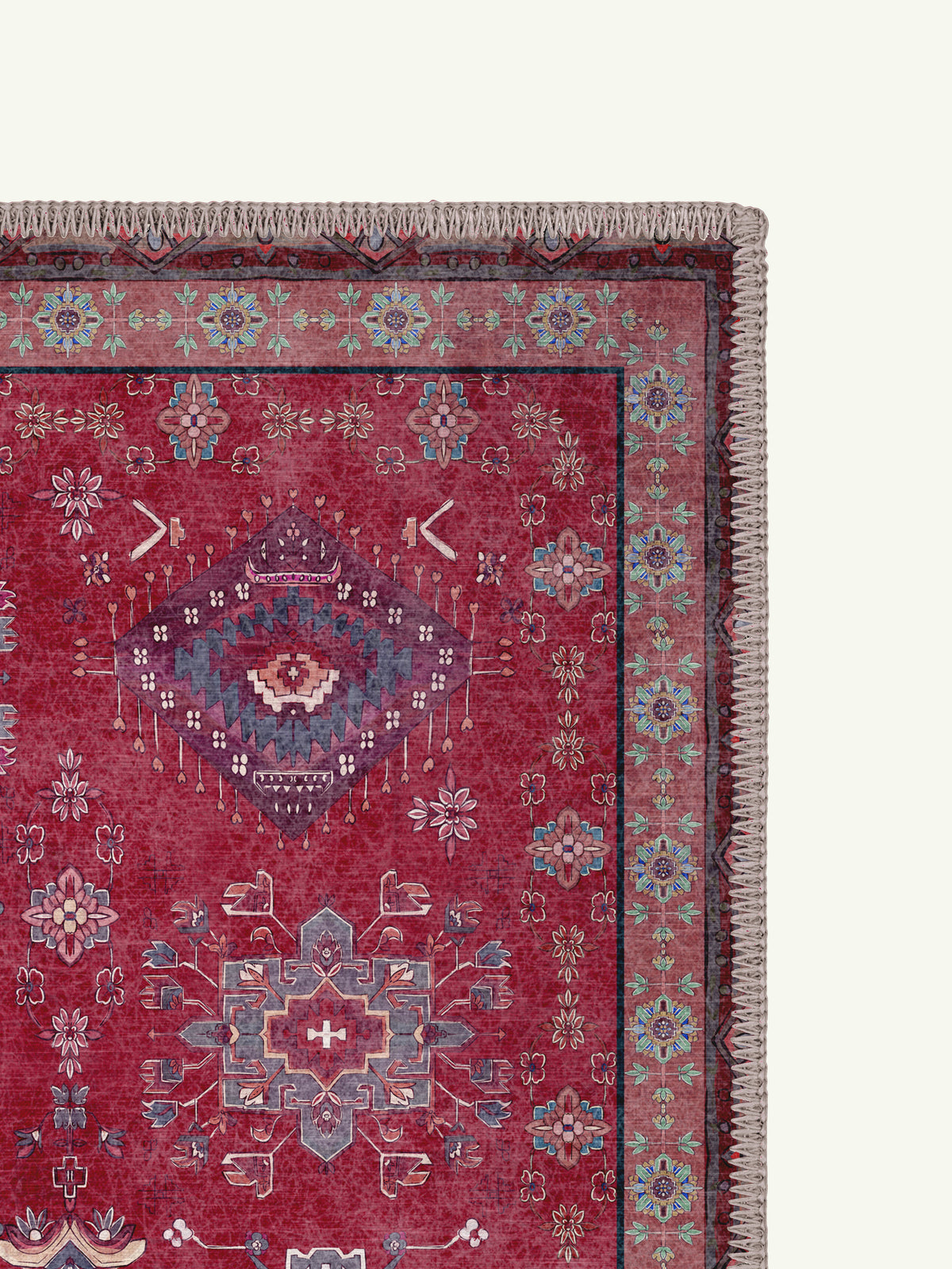 Parts Crimson Chenille Rug