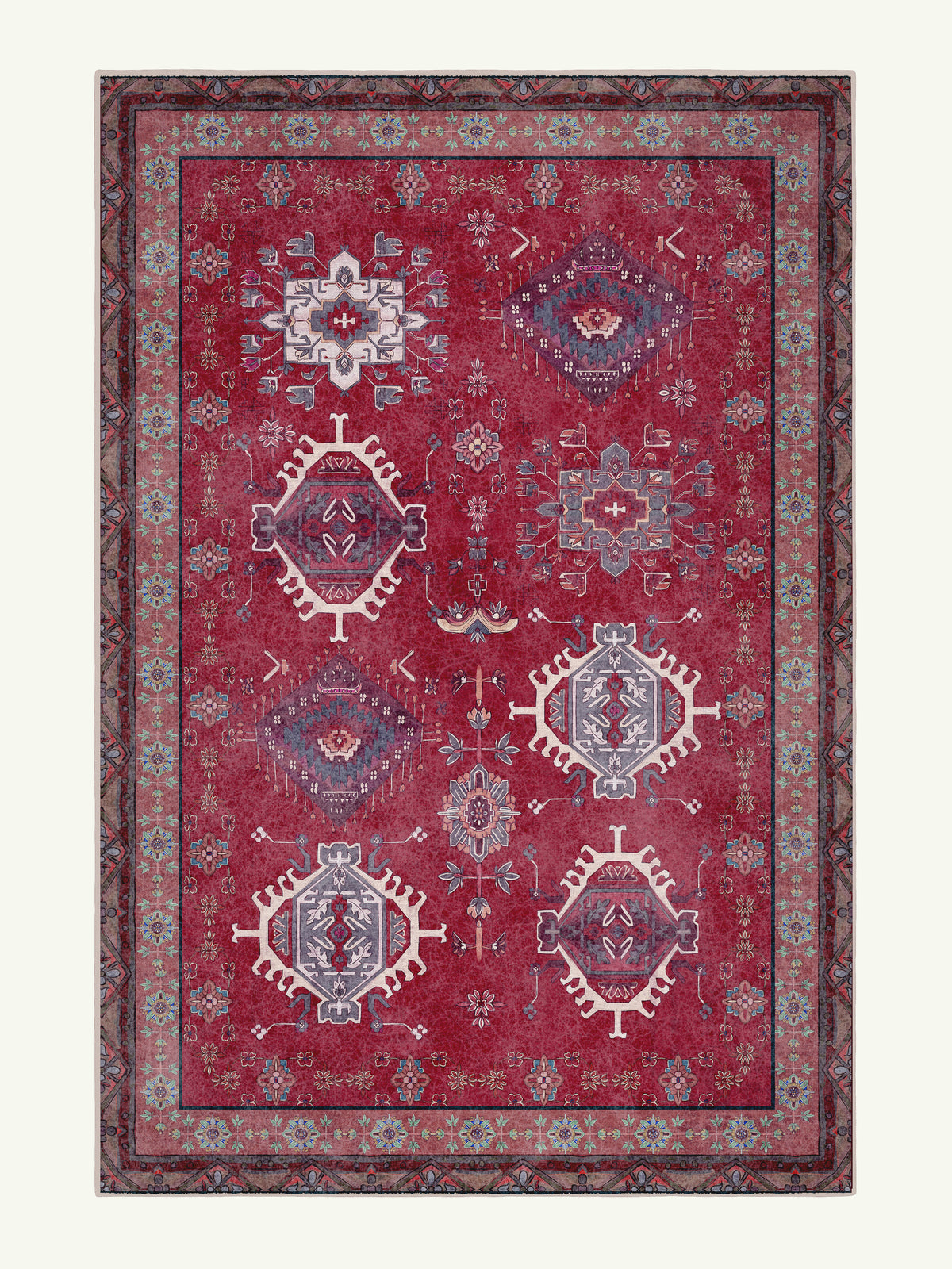 Parts Crimson Chenille Rug