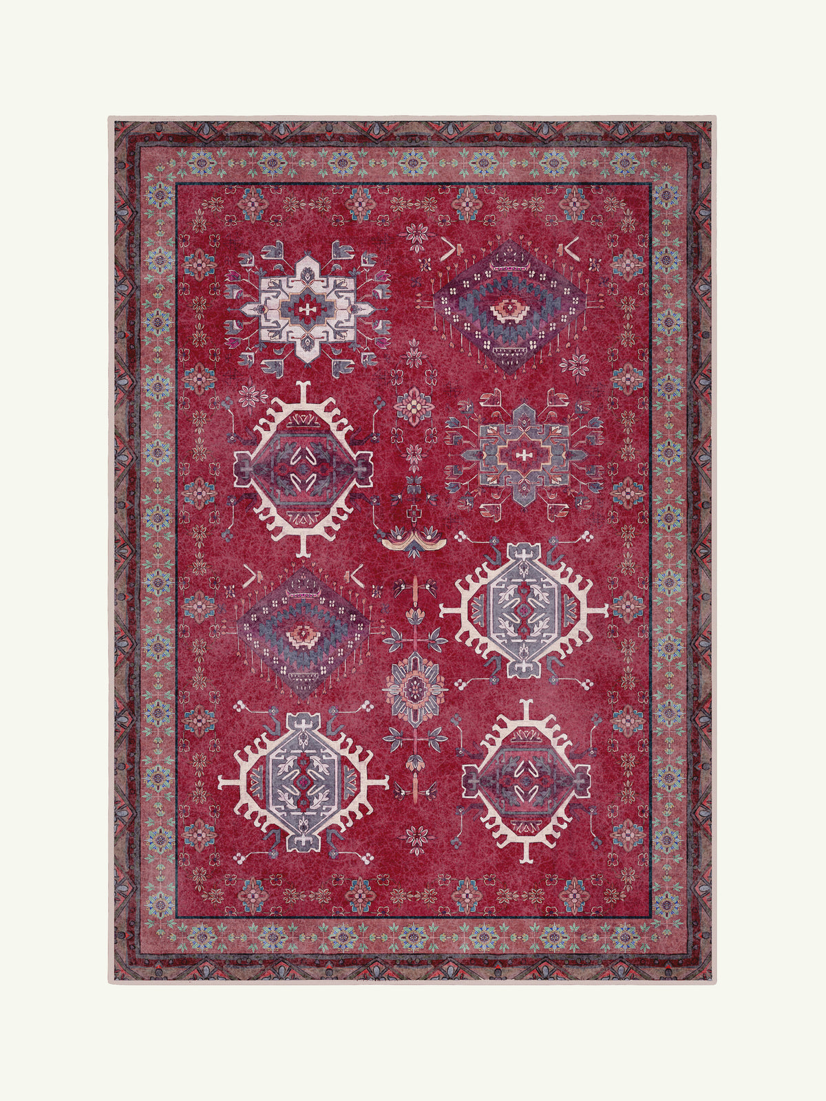 Parts Crimson Chenille Rug