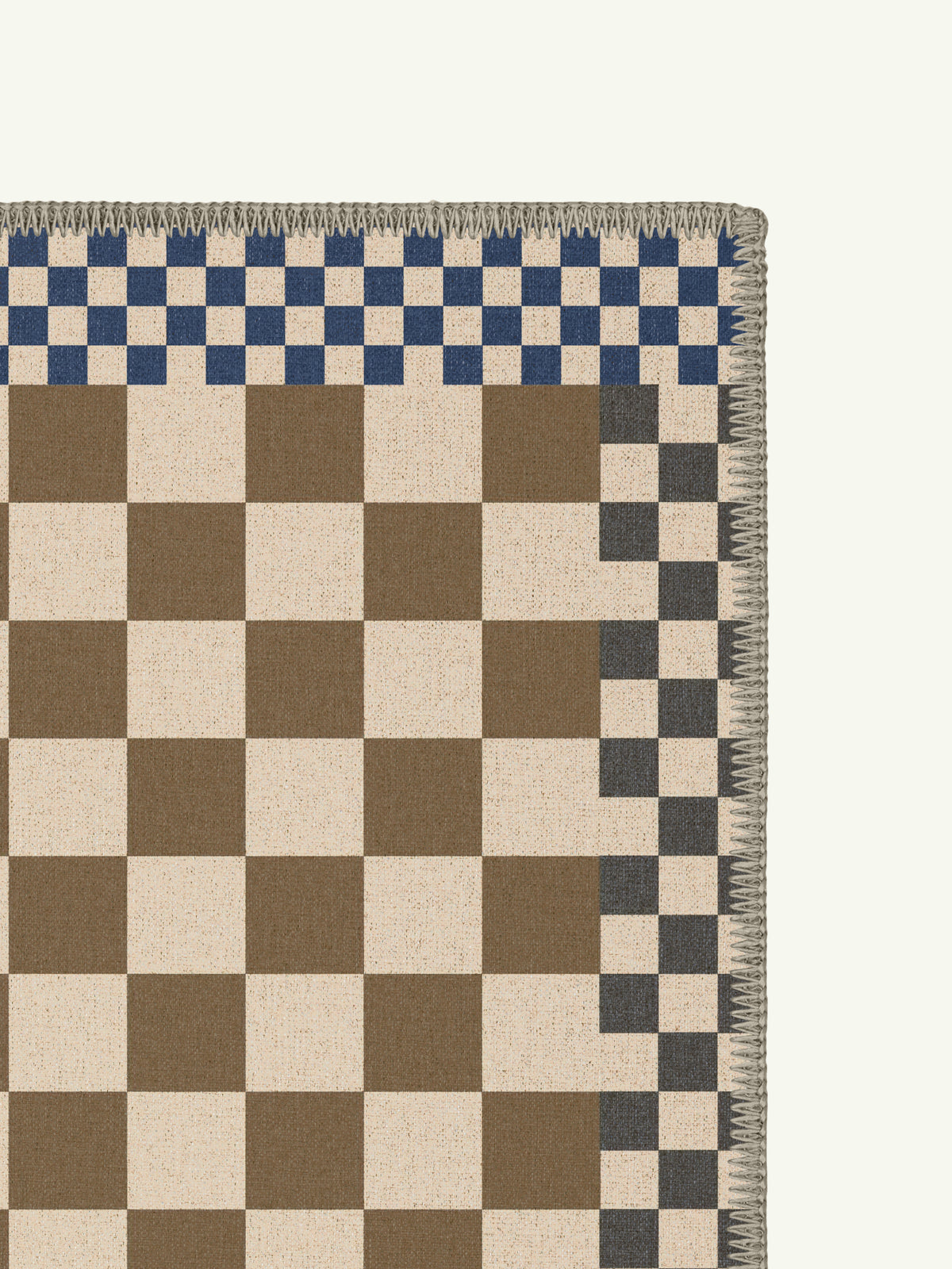 Checkered Taupe New Jute Rug