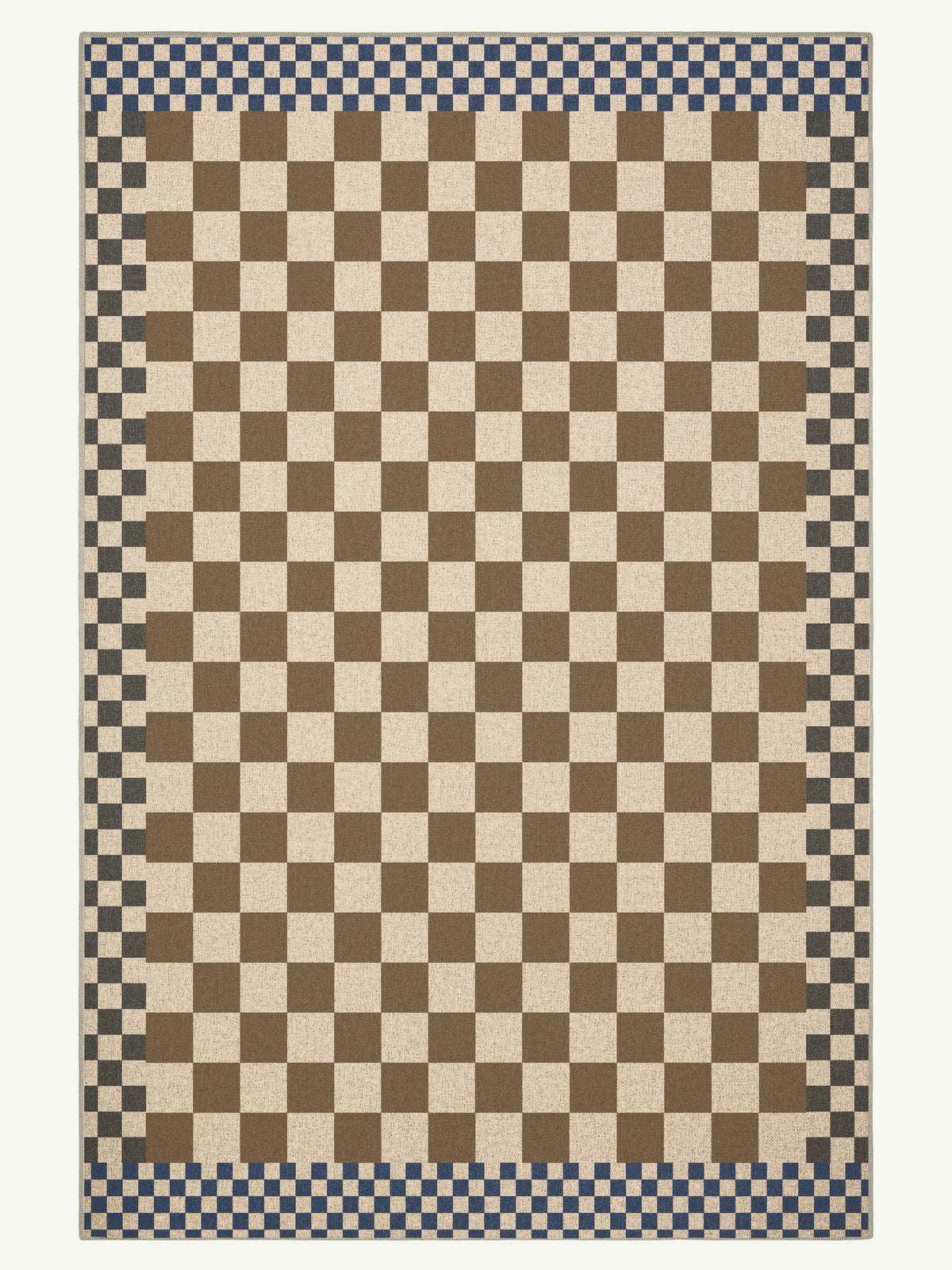 Checkered Taupe New Jute Rug