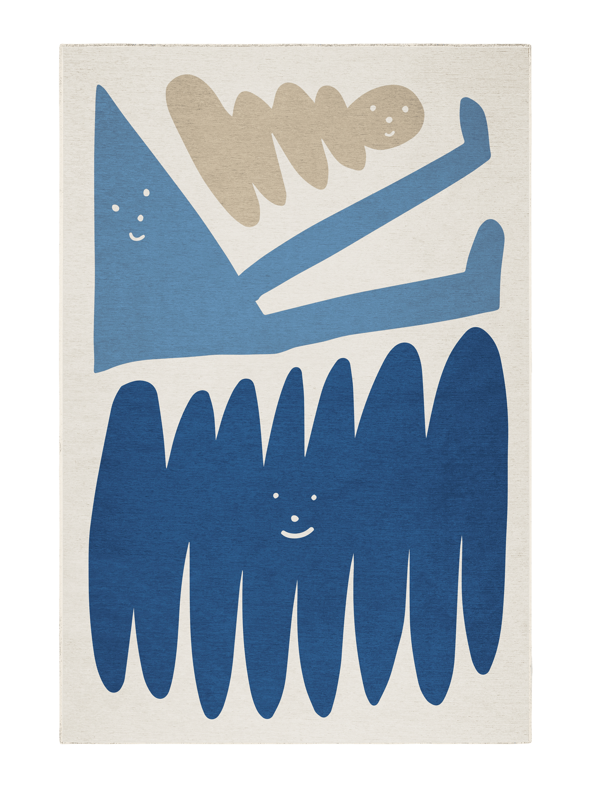 Friends Steel Blue Chenille Rug
