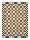 Checkered Taupe New Jute Rug