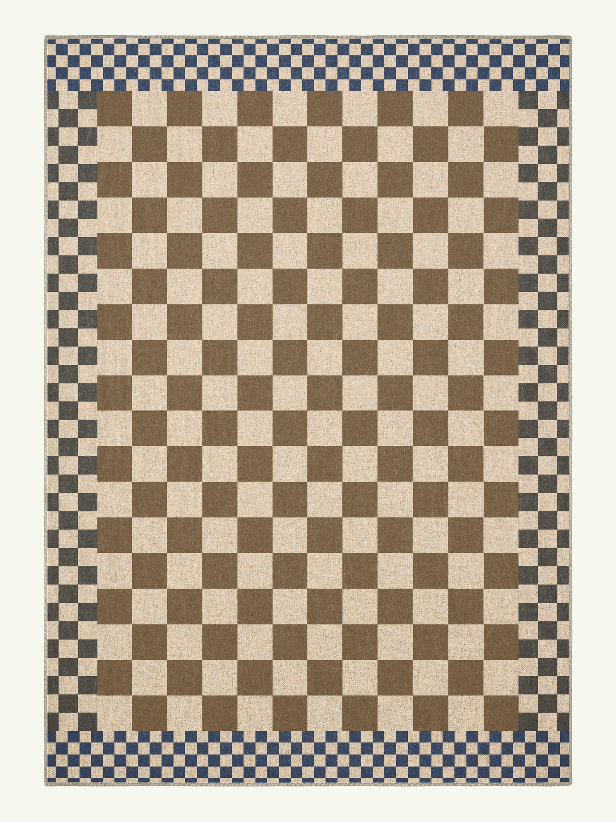 Checkered Taupe New Jute Rug