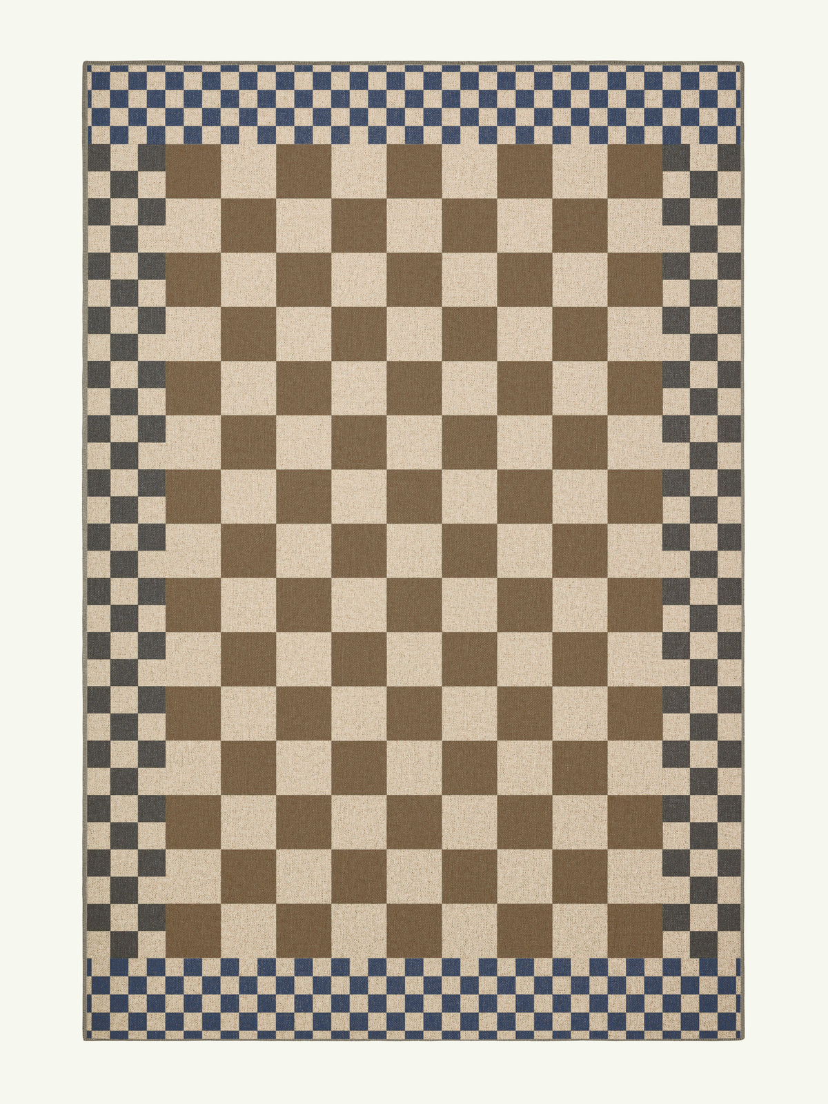 Checkered Taupe New Jute Rug
