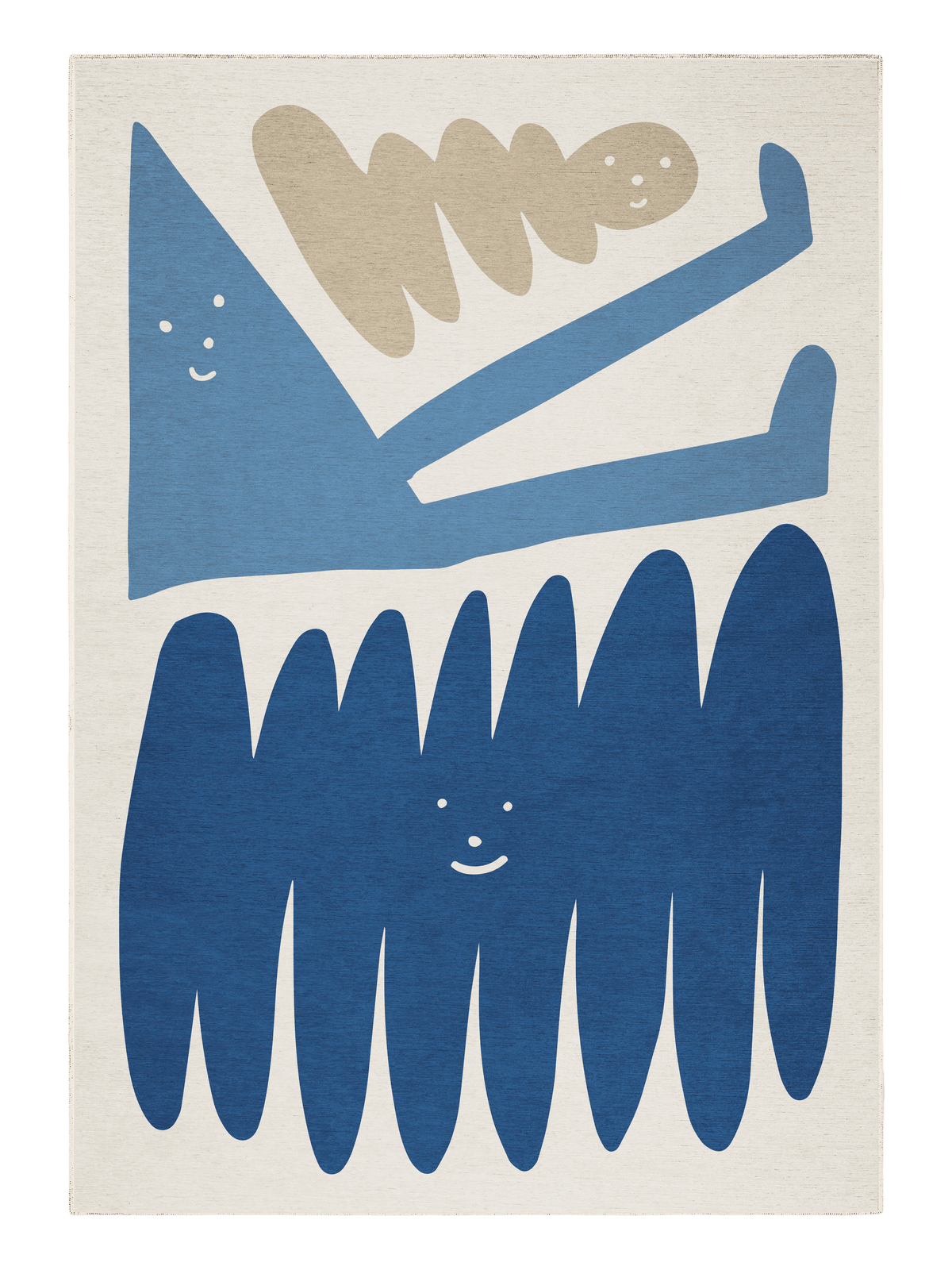Friends Steel Blue Chenille Rug