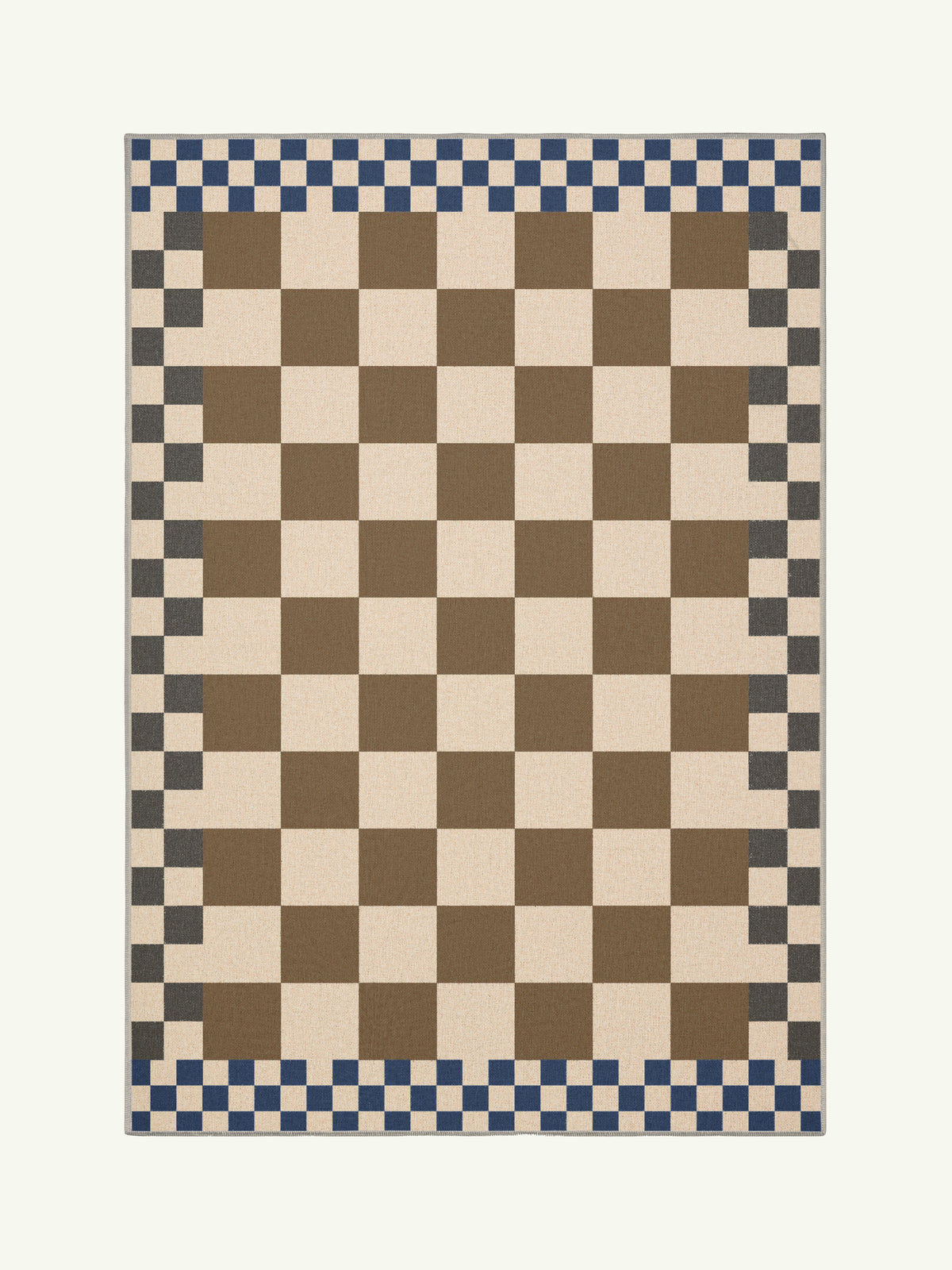 Checkered Taupe New Jute Rug