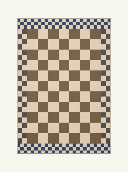 Checkered taupe new jute rug