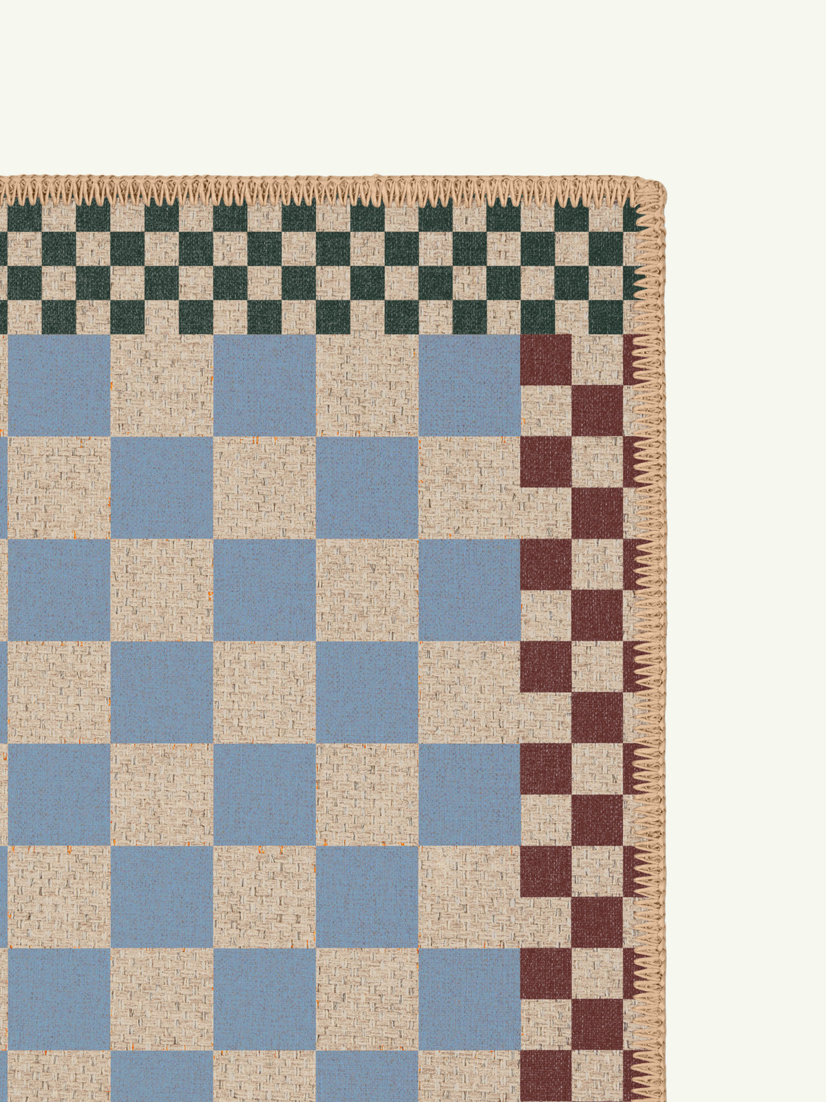 Checkered Brown New Jute Rug