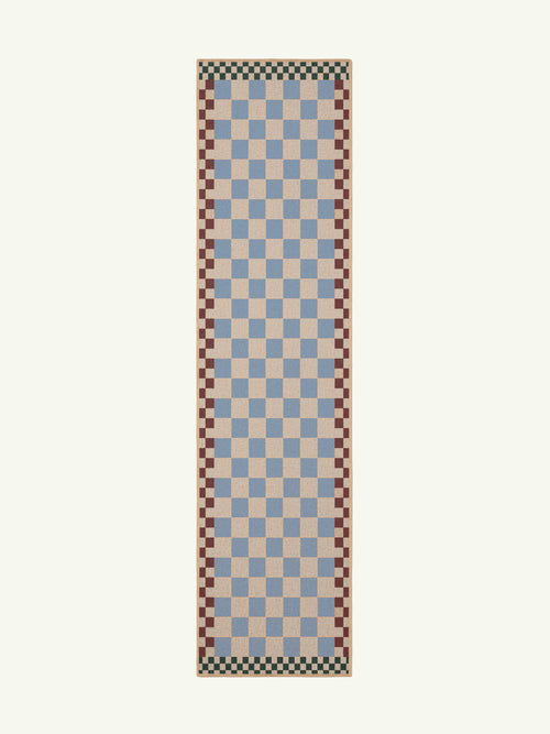 Checkered brown new jute runner