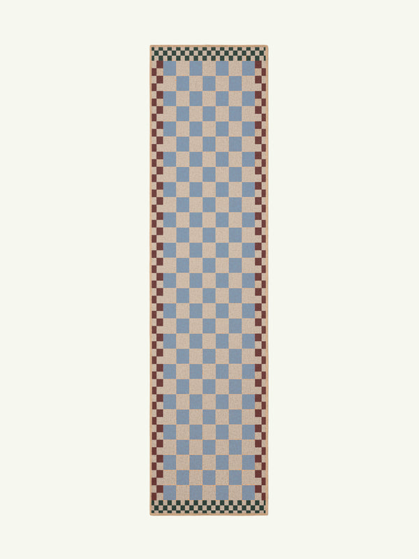 Checkered brown new jute runner
