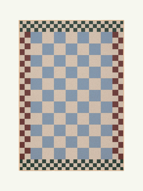 Checkered brown new jute rug