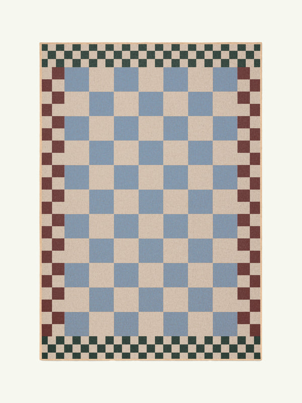 Checkered brown new jute rug
