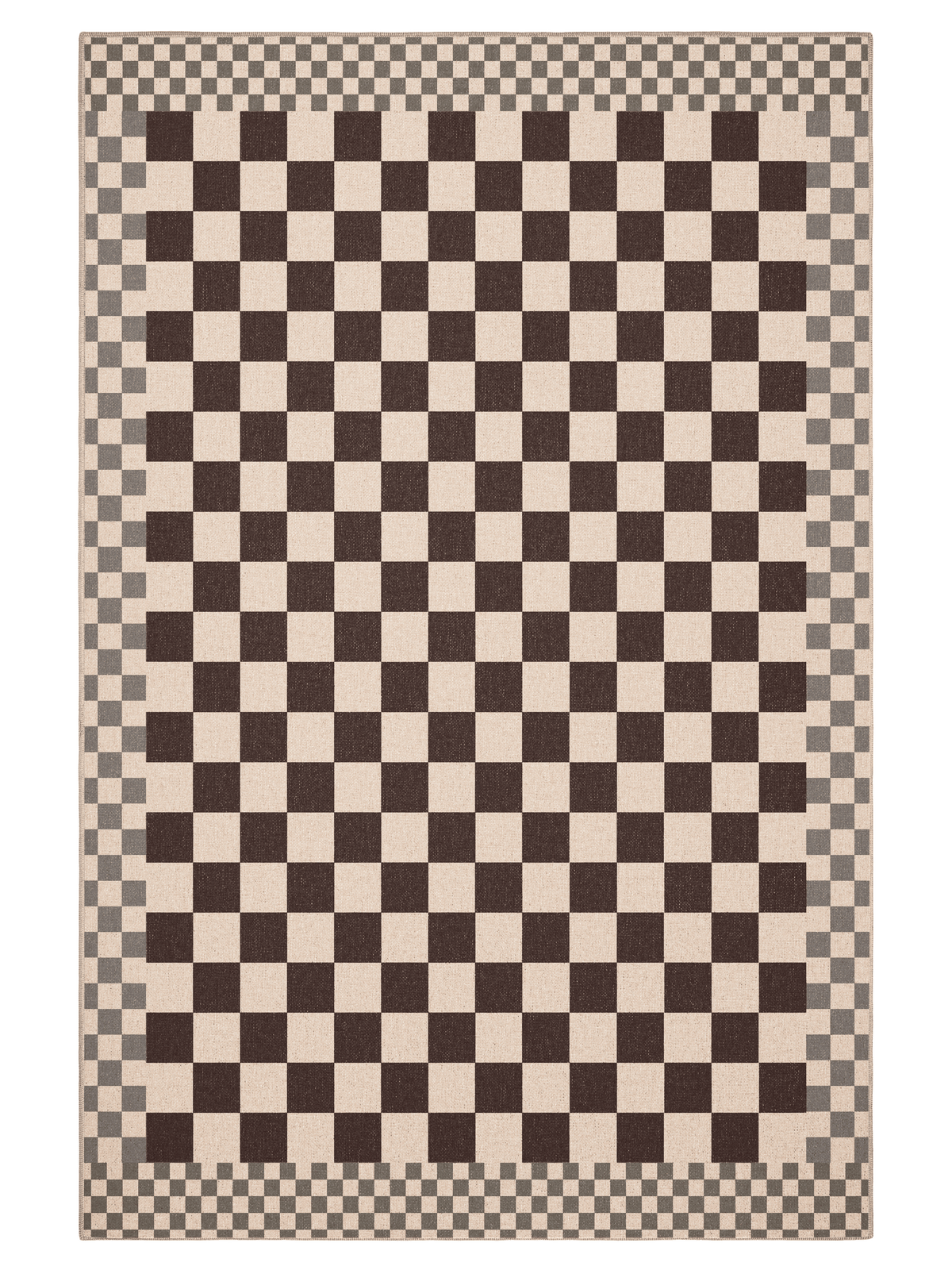 Checkered Burgundy New Jute Rug