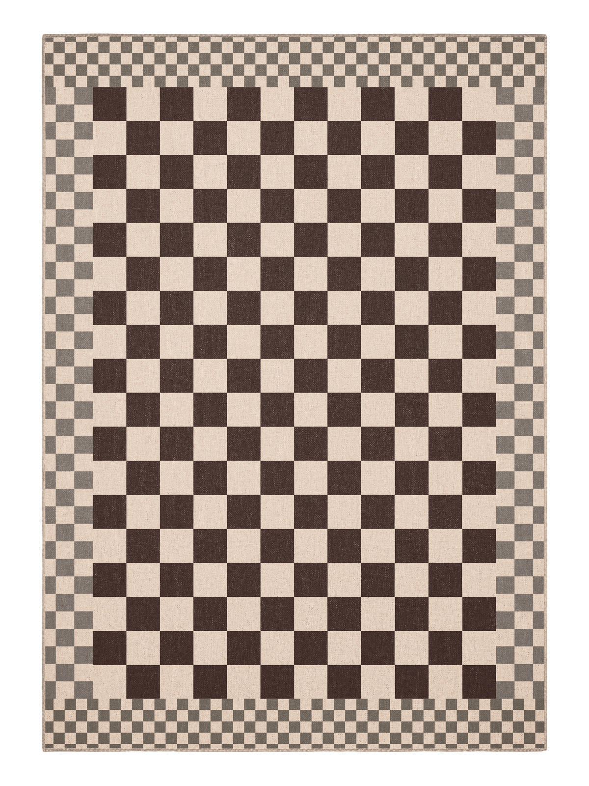 Checkered Burgundy New Jute Rug