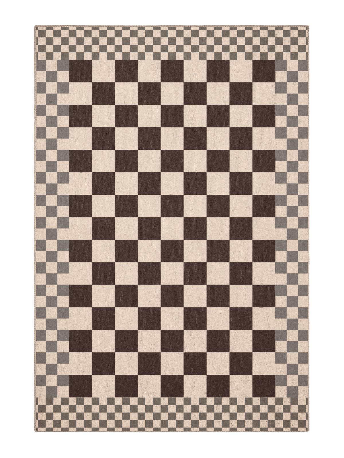 Checkered Burgundy New Jute Rug