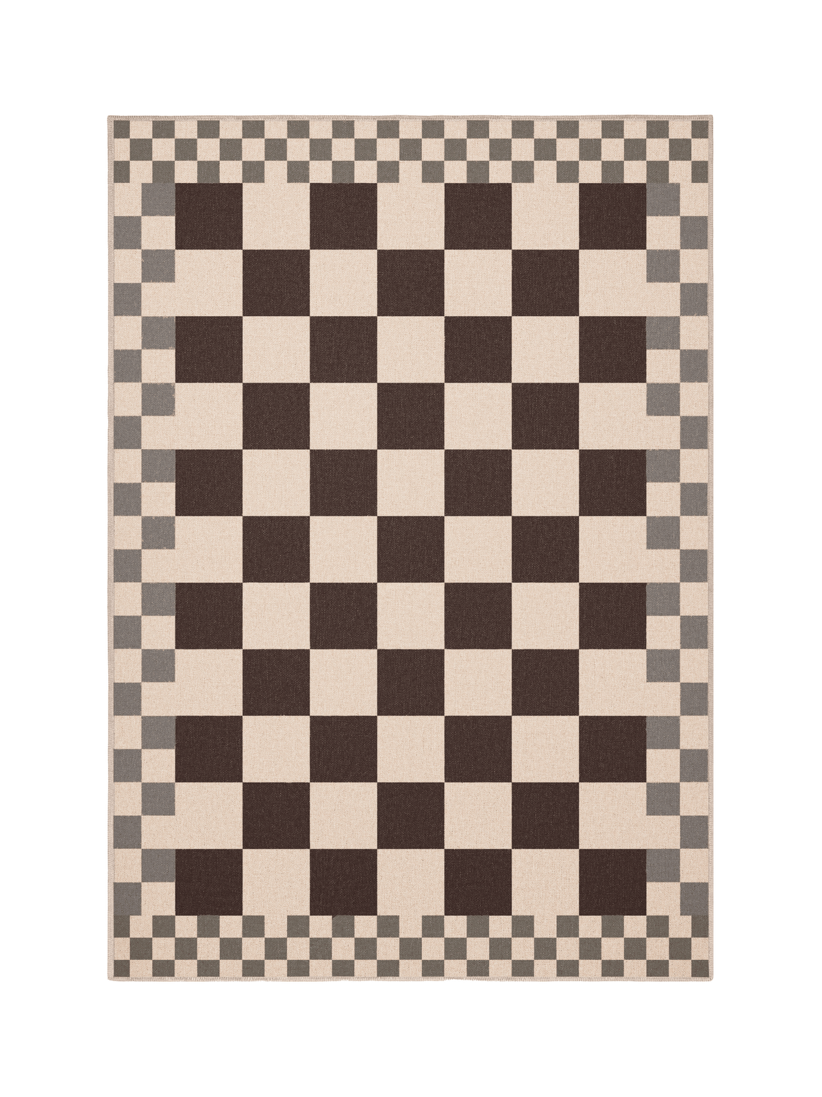 Checkered Burgundy New Jute Rug