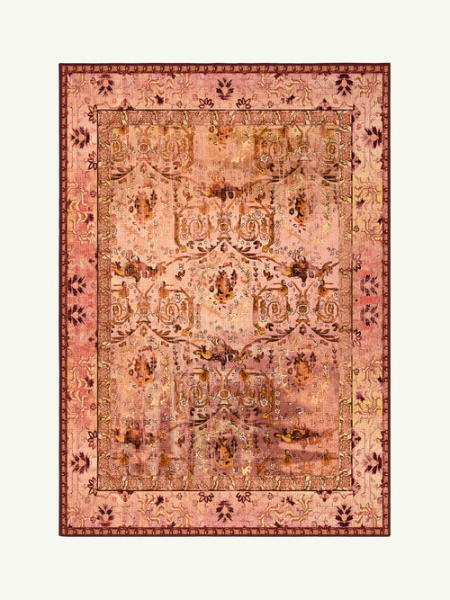 Mother pink chenille rug