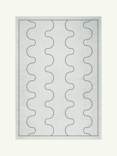 Aligned bone chenille rug
