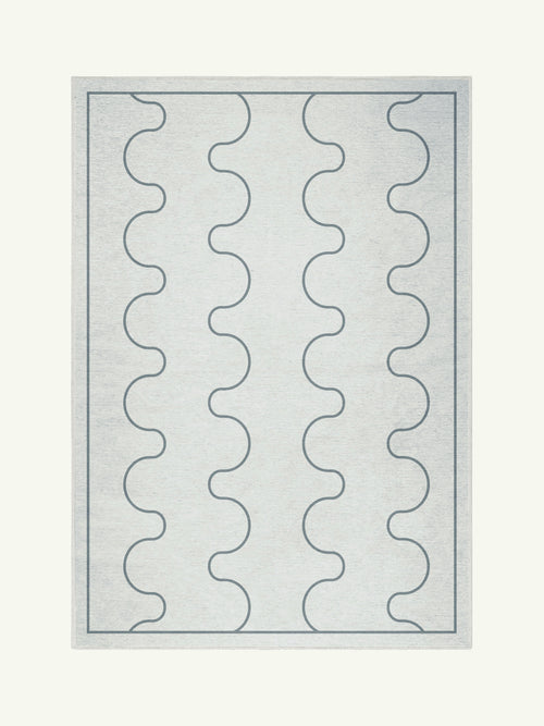 Aligned bone chenille rug
