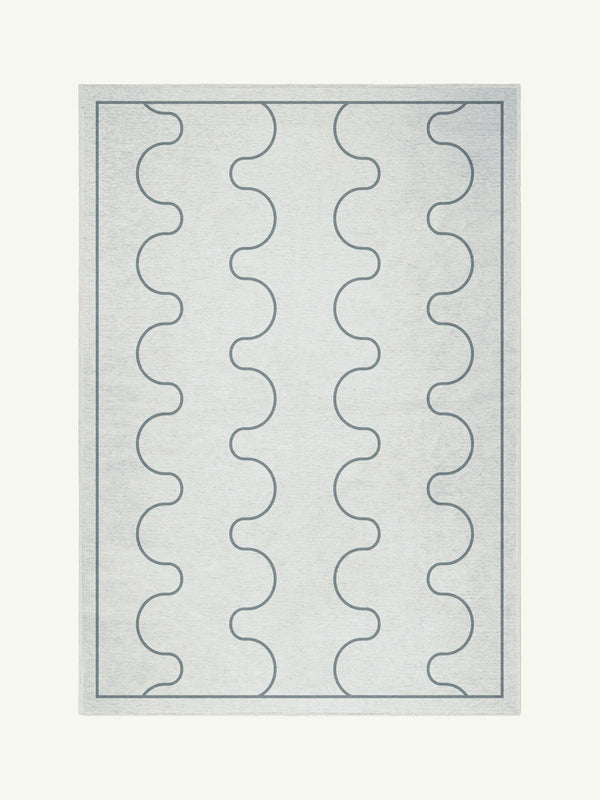 Aligned bone chenille rug