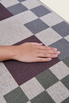 Checkered Burgundy New Jute Rug